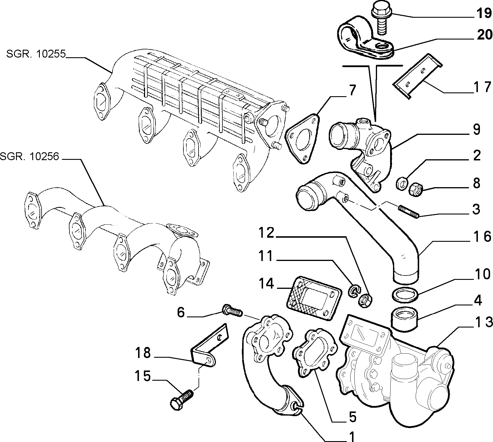 FCA 98428577 - Set garnituri, galerie evacuare allinparts.ro