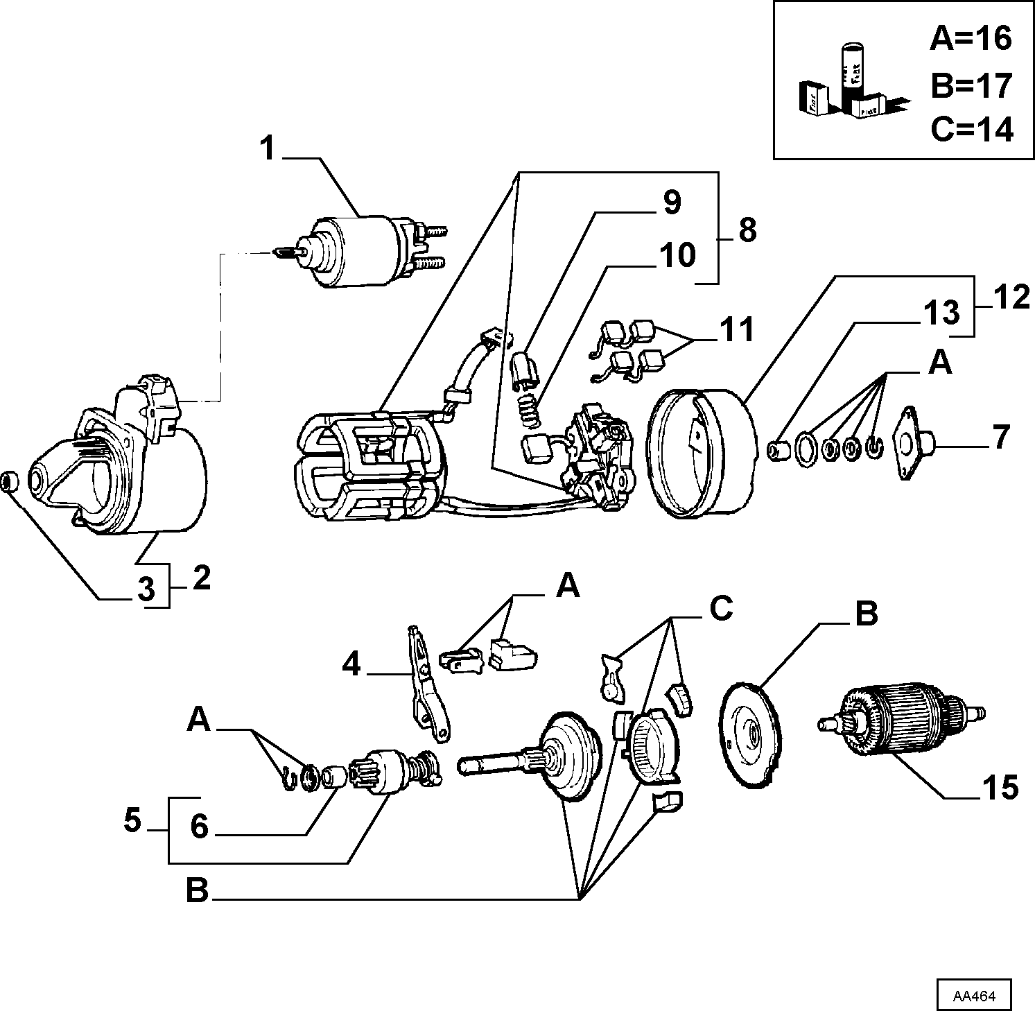 FCA 9944478 - Solenoid, electromotor allinparts.ro