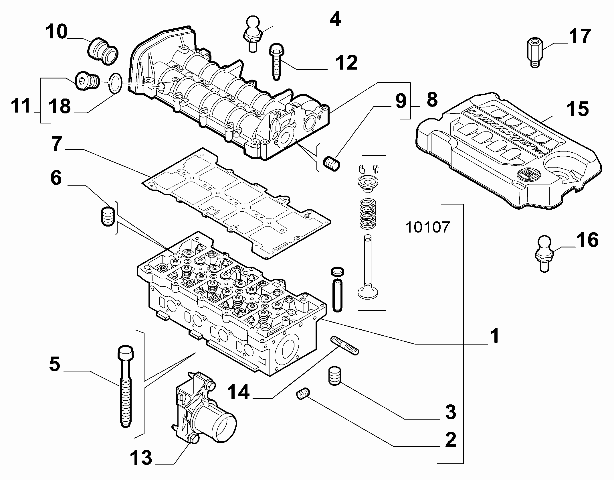 FCA 55214378 - Set surub, chiulasa allinparts.ro