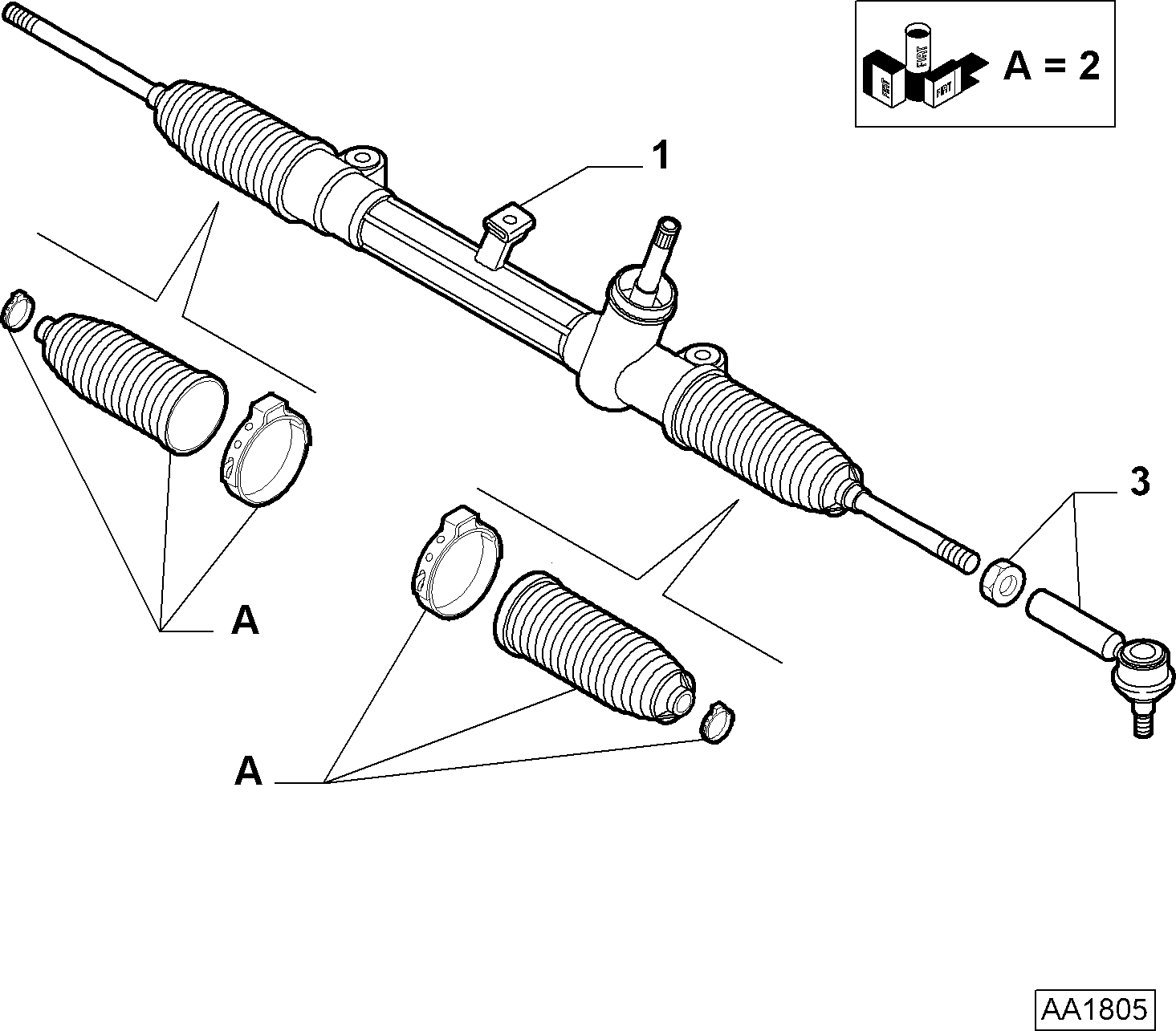 FCA 77365222 - Ansamblu burduf, directie allinparts.ro