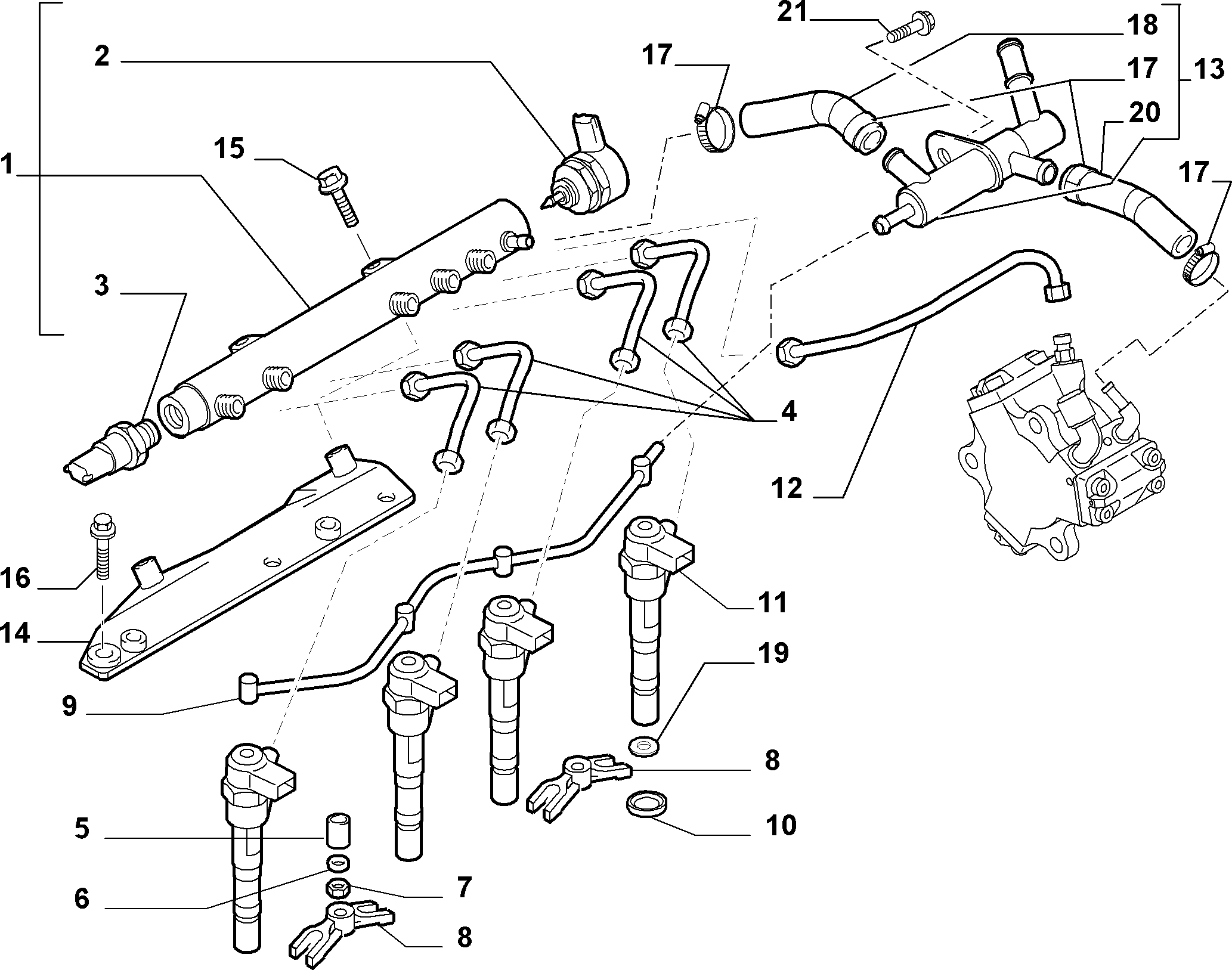 FCA 55230978 - Senzor, presiune combustibil allinparts.ro