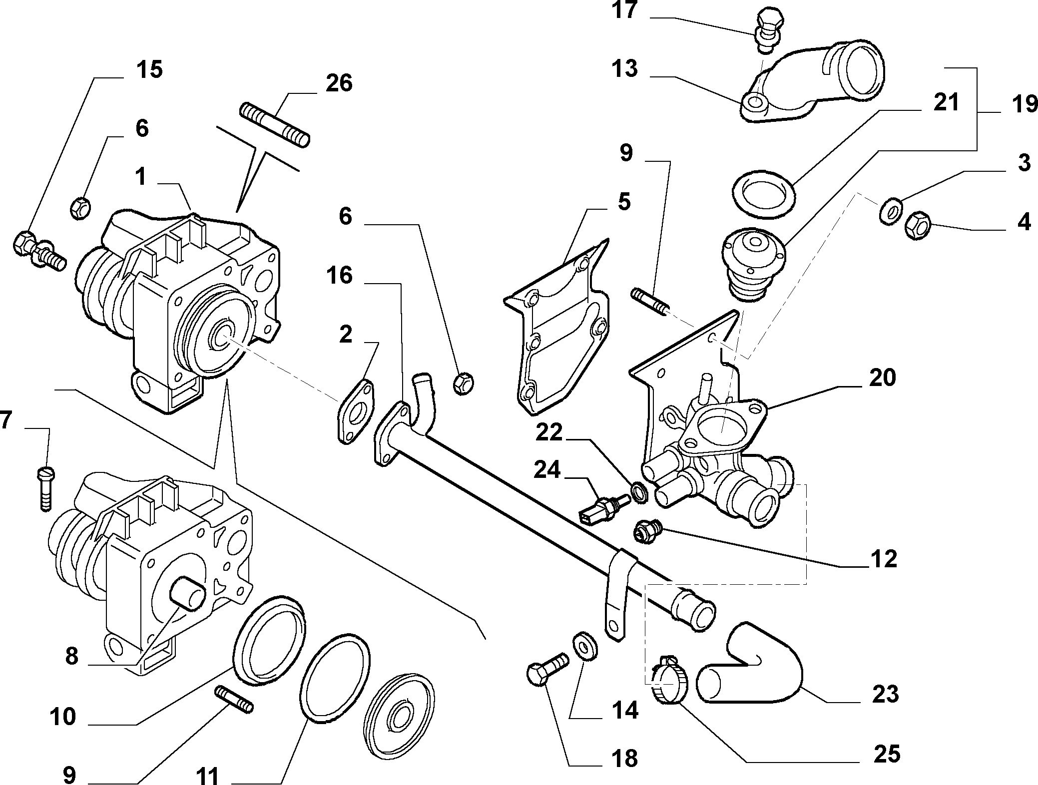 FCA 17291281 - FCA 17291281 - Garnitura, pompa de apa allinparts.ro