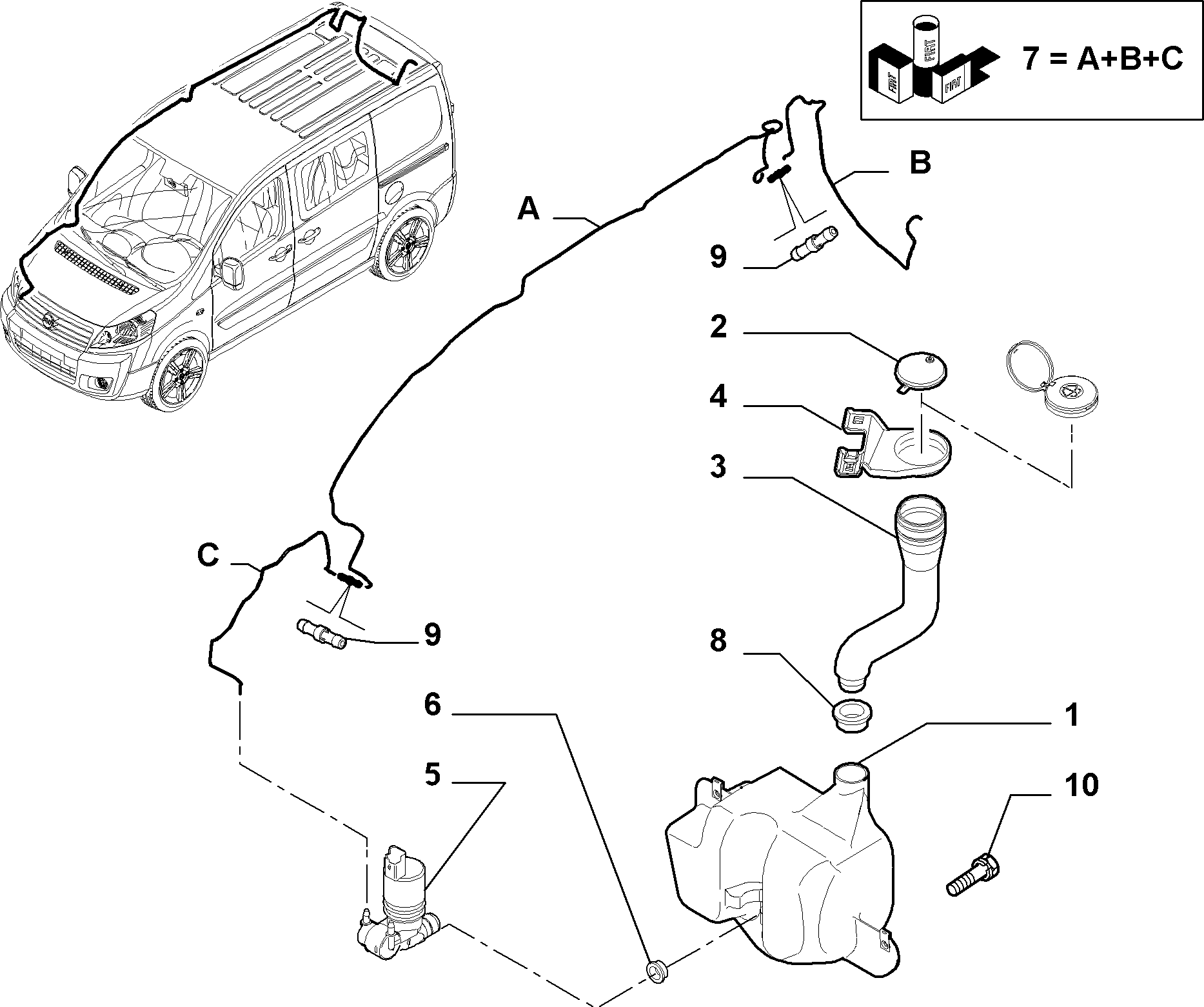 VAG 9641553980 - Pompa de apa,spalare parbriz allinparts.ro