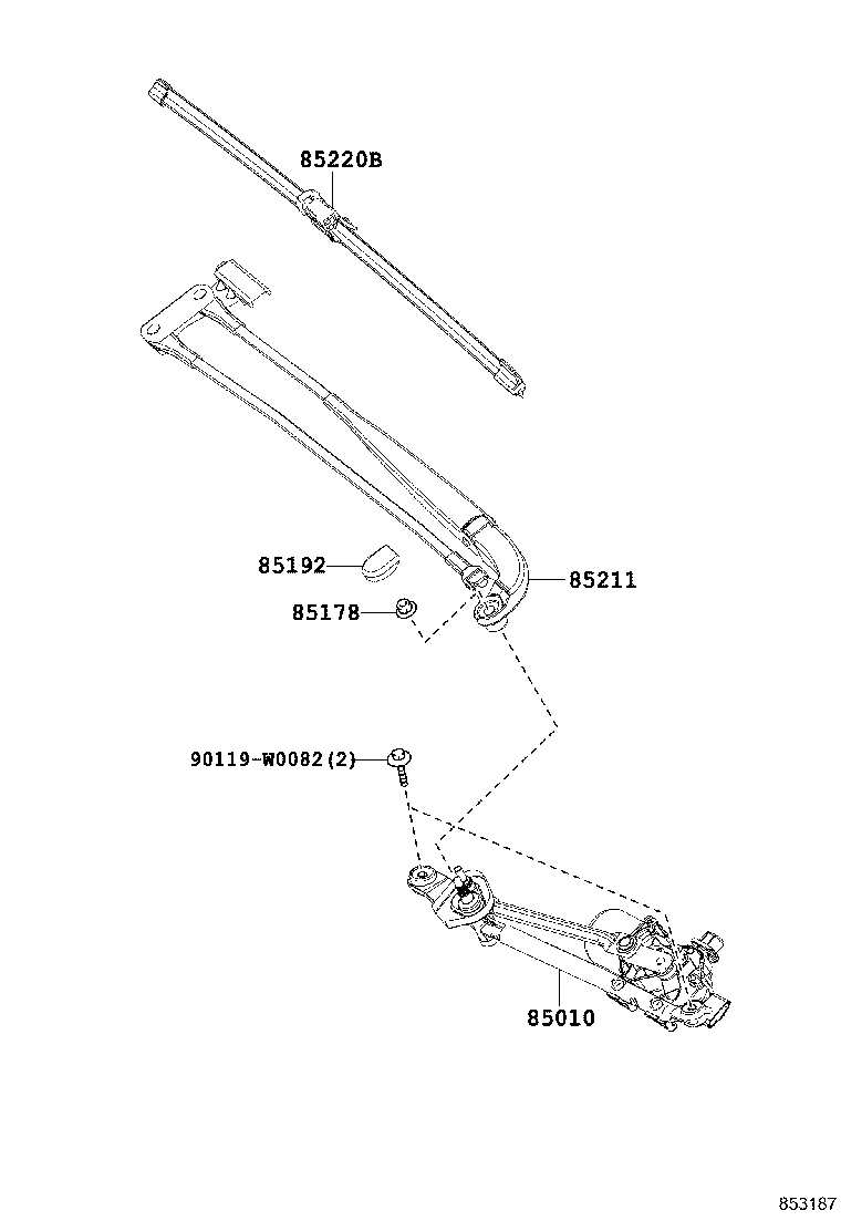 TOYOTA 85222 0H020 - Lamela stergator allinparts.ro
