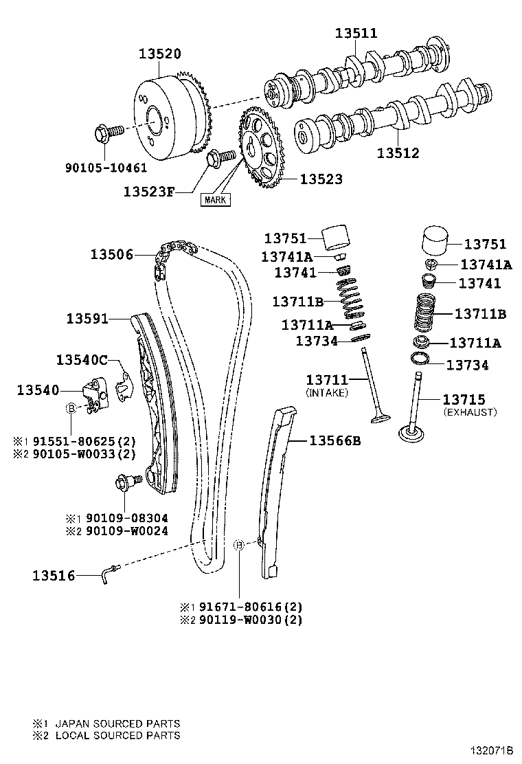 TOYOTA 13523-0Q010 - Chit lant de distributie allinparts.ro