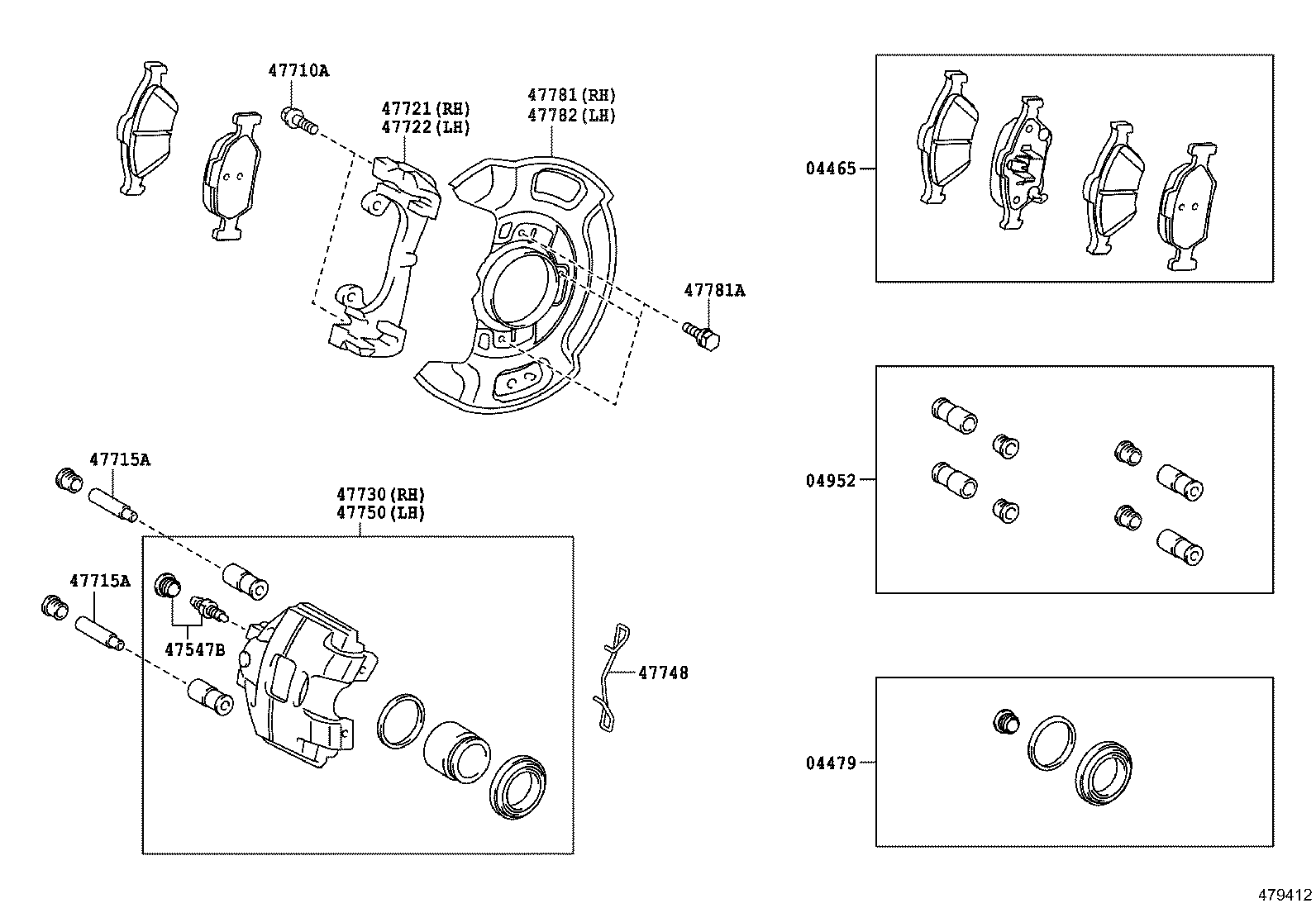 TOYOTA 4754709050 - Set accesorii, placute frana allinparts.ro