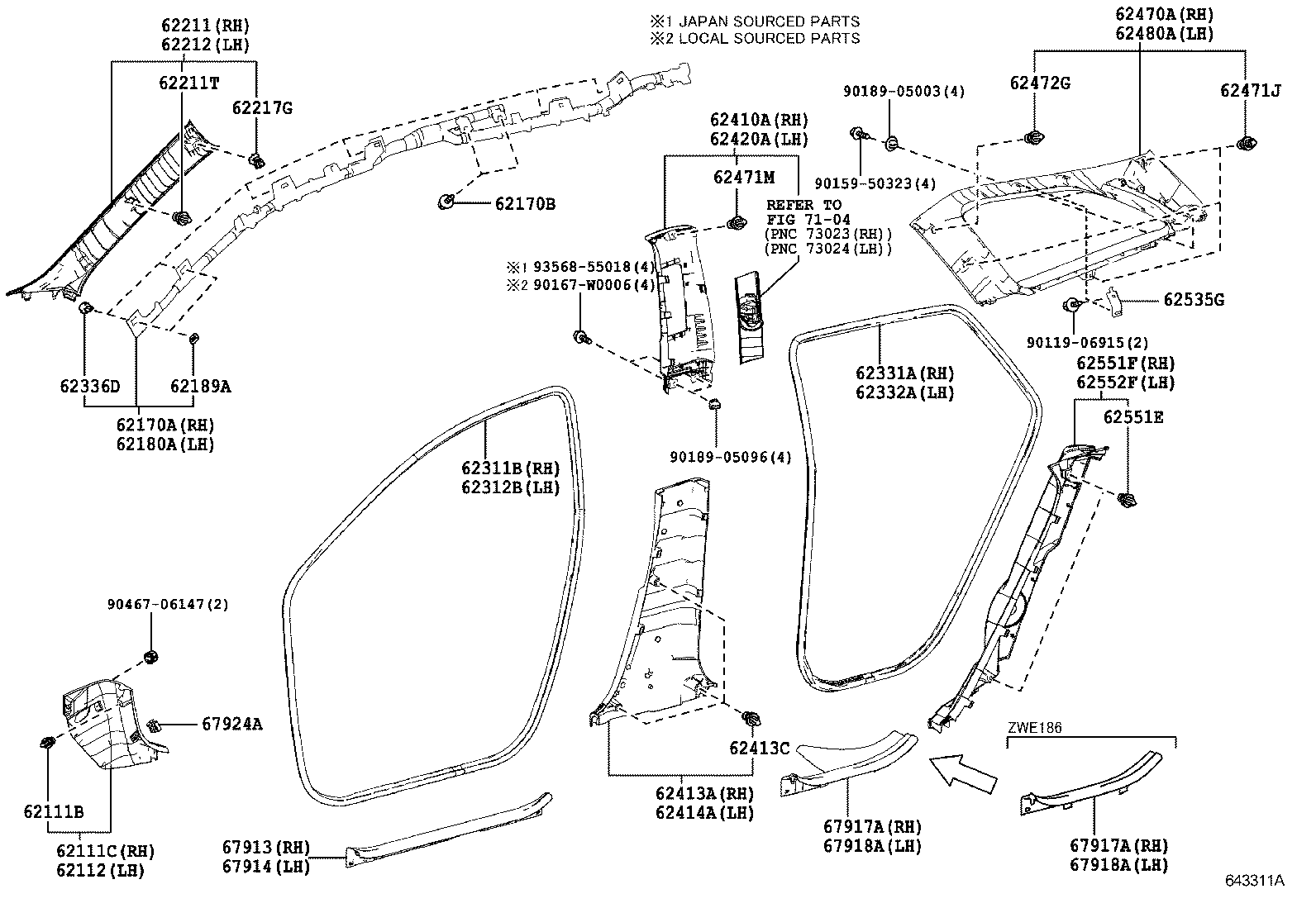 TOYOTA 90467-W0005 - Clips, acoperire decorativa si protectie allinparts.ro