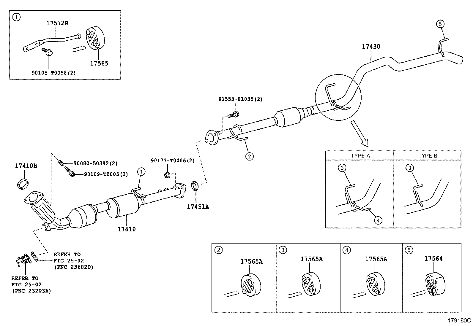 TOYOTA 174510L050 - Garnitura, racord evacuare allinparts.ro