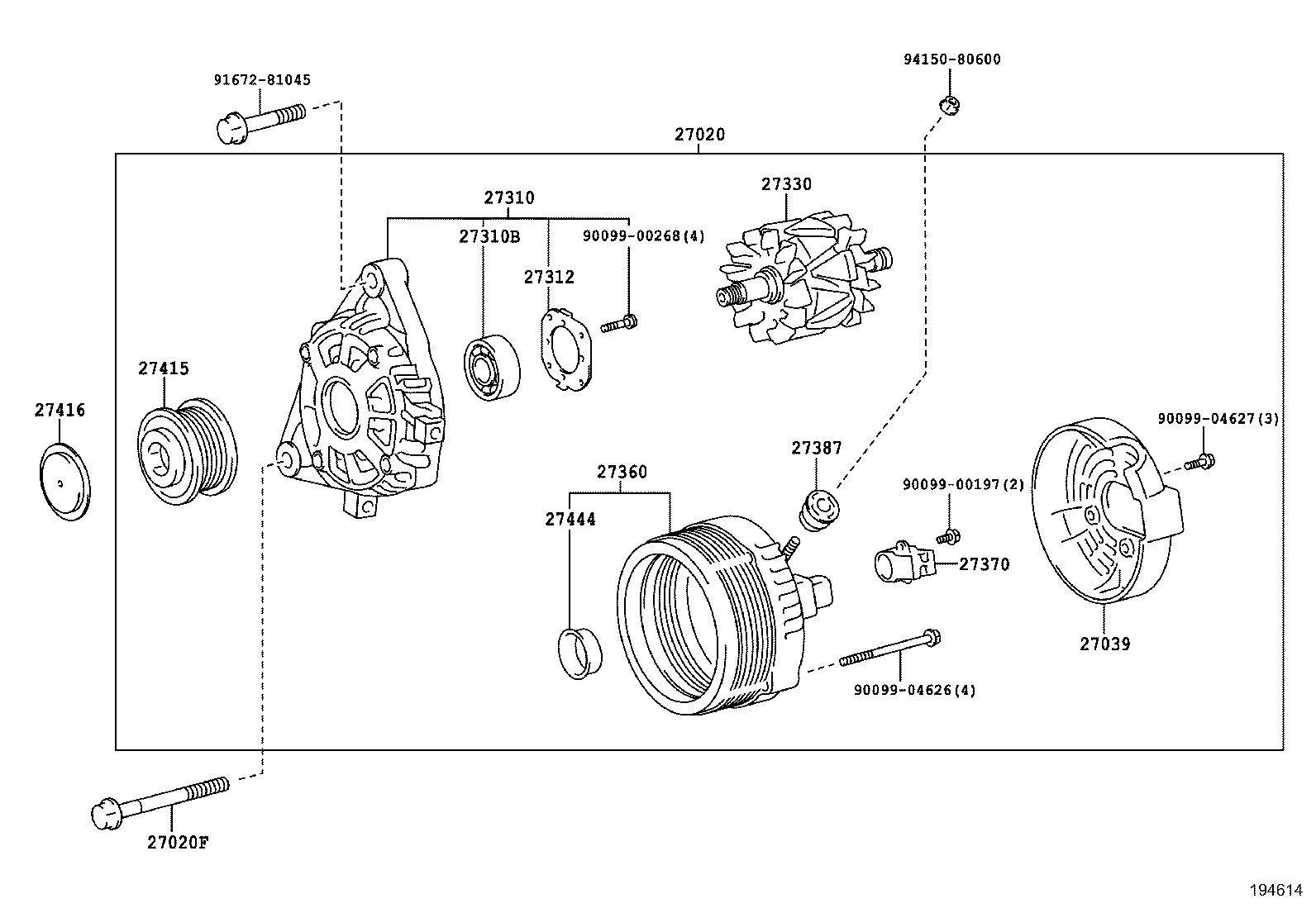 LEXUS 27060-11350 - Fulie, alternator allinparts.ro