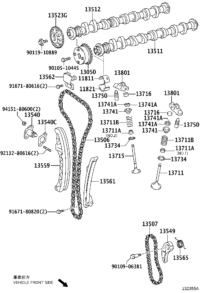 TOYOTA 13559 37050 - Ghidaje, lant distributie allinparts.ro