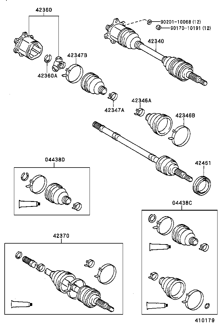 TOYOTA 04438-28011 - Burduf cauciuc, articulatie planetara allinparts.ro