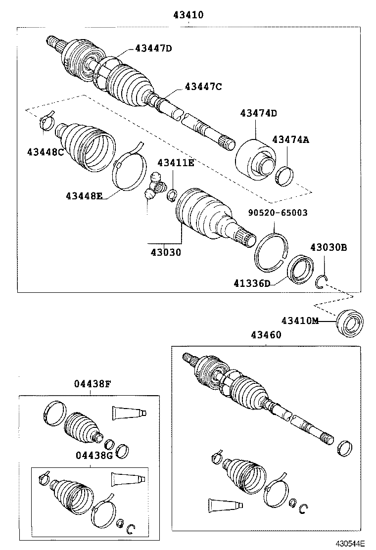 TOYOTA 04438-52020 - Burduf cauciuc, articulatie planetara allinparts.ro