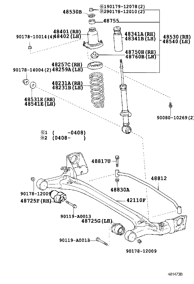 TOYOTA 48755-02050 - Rulment sarcina suport arc allinparts.ro