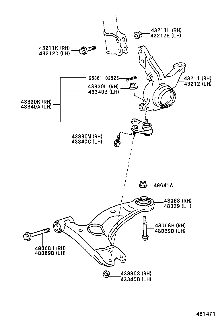 TOYOTA 48068-02020 - Brat, suspensie roata allinparts.ro