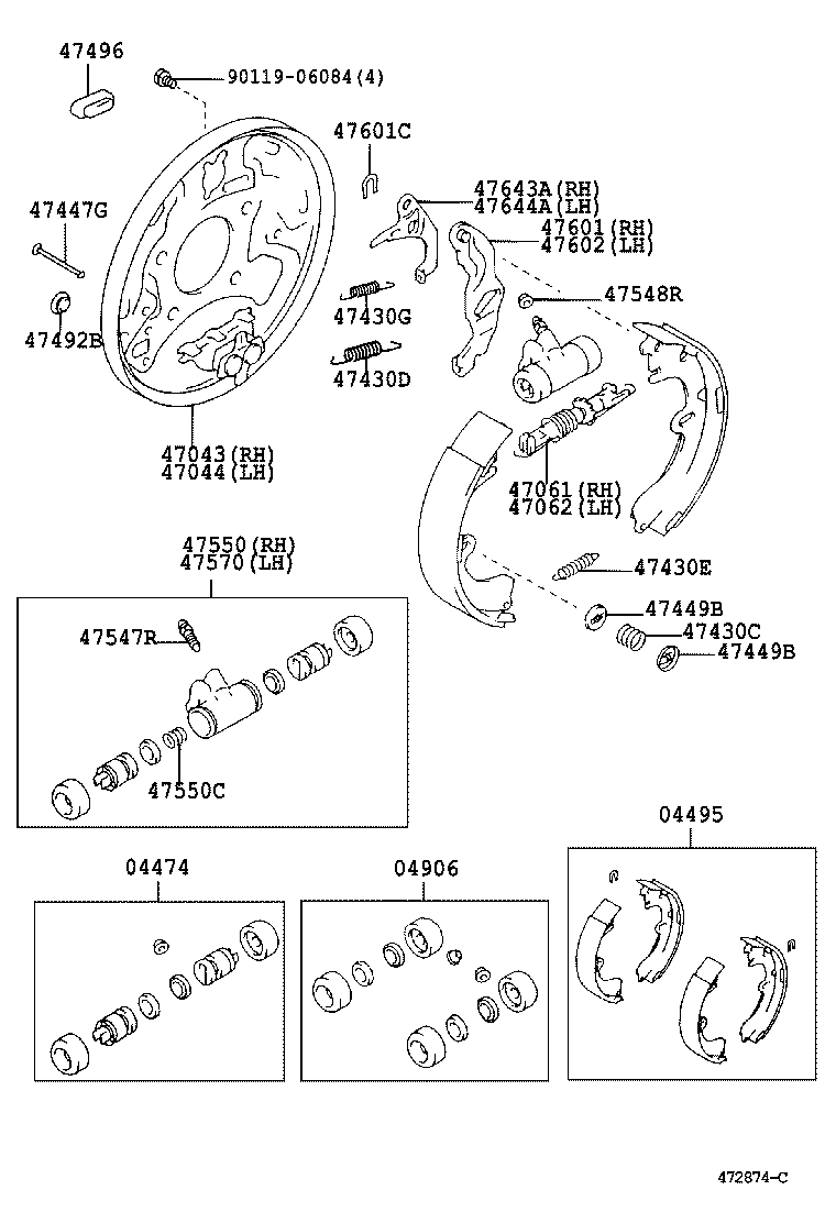TOYOTA 0449501040 - Set saboti frana allinparts.ro