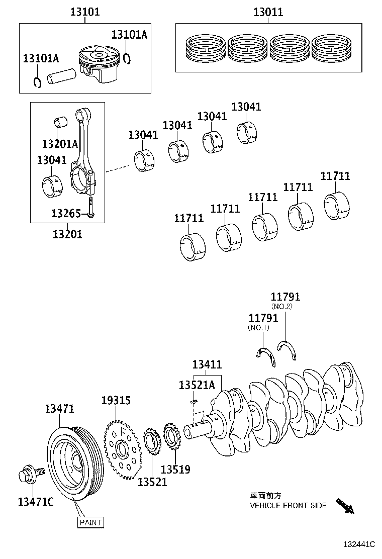 TOYOTA 13521-37020 - Chit lant de distributie allinparts.ro