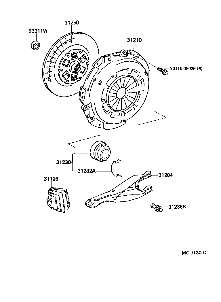 TOYOTA 31250-22280 - Disc ambreiaj allinparts.ro