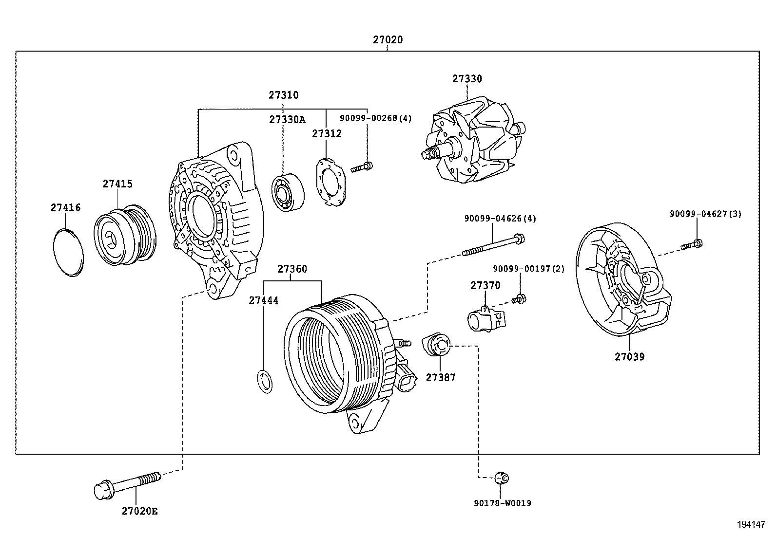 TOYOTA 270600T181 - Generator / Alternator allinparts.ro