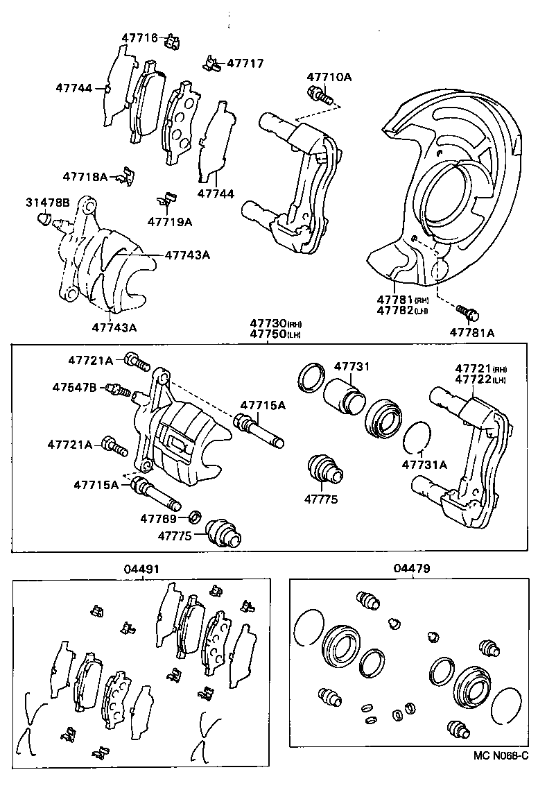 TOYOTA 4775020490 - Etrier frana allinparts.ro