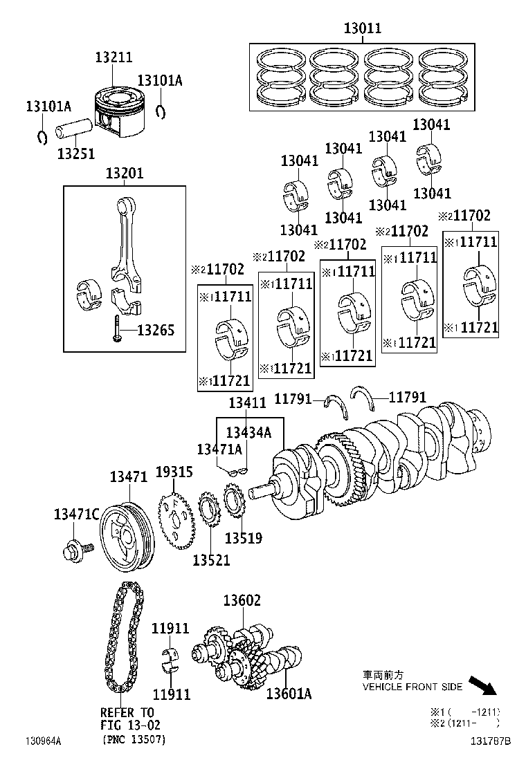 TOYOTA 13521-0H050 - Roata dintata, arbore cotit allinparts.ro