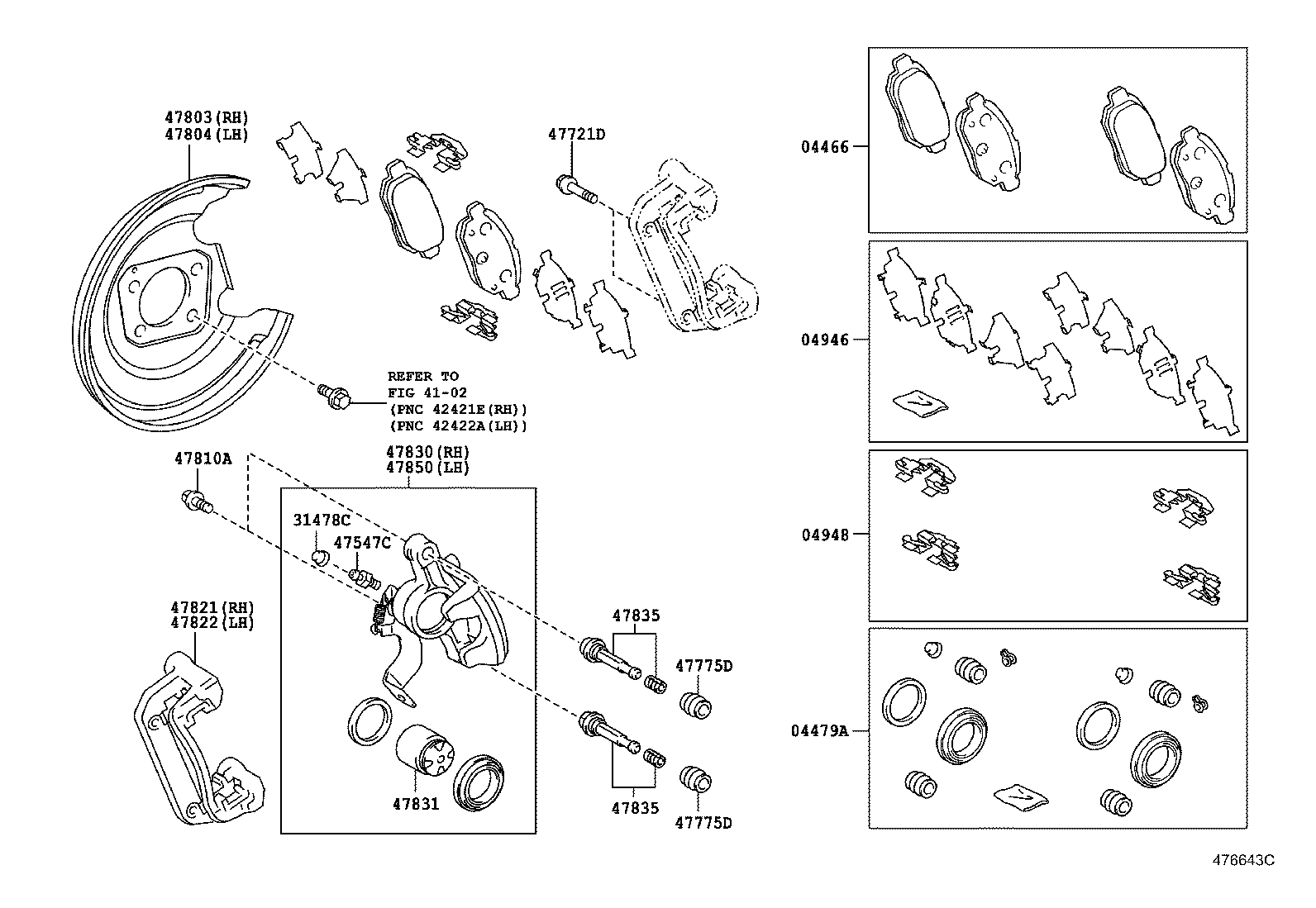 TOYOTA 47847-52050 - Set accesorii, placute frana allinparts.ro