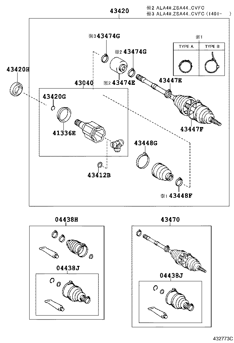 TOYOTA 04428-42120 - Burduf cauciuc, articulatie planetara allinparts.ro