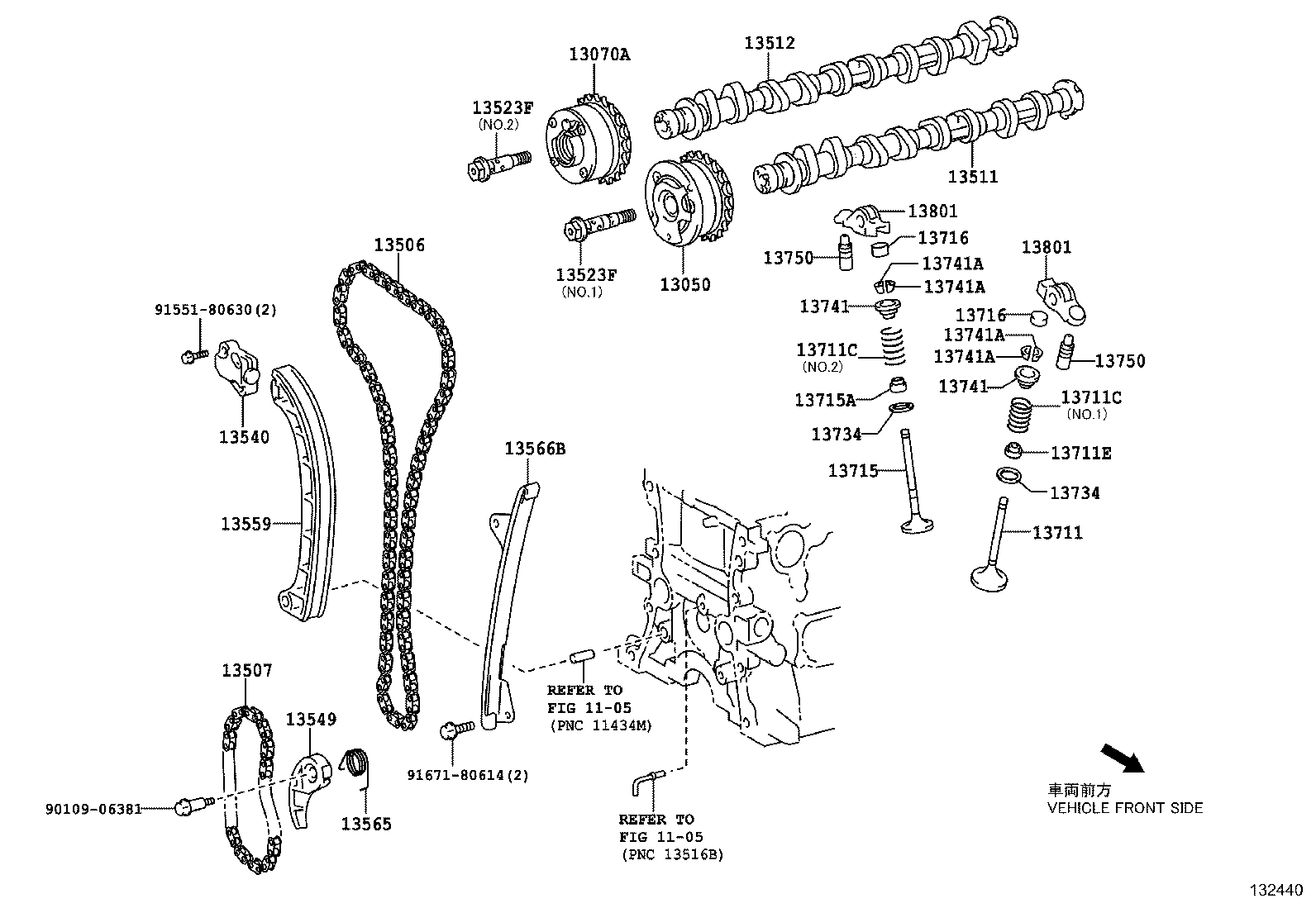 TOYOTA 1356537010 - Chit lant de distributie allinparts.ro