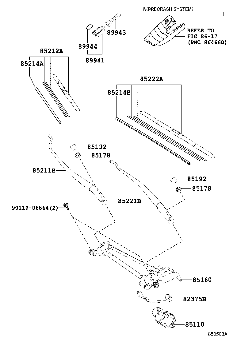 TOYOTA 85222-42140 - Lamela stergator allinparts.ro