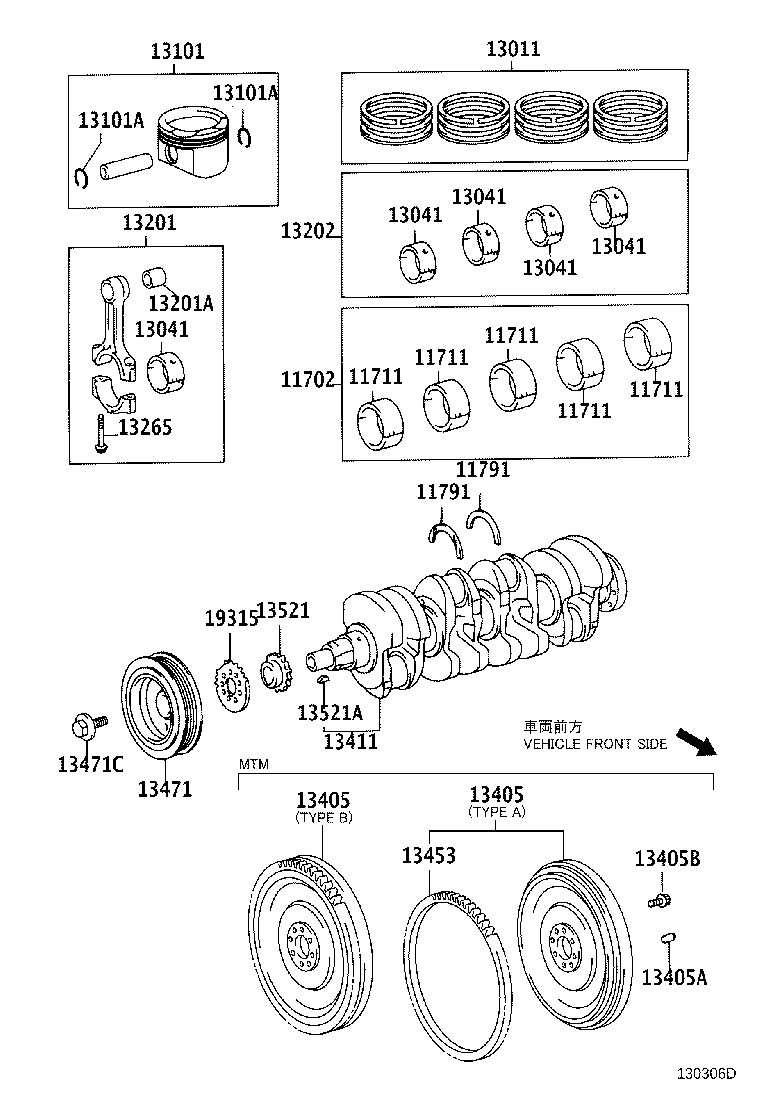 TOYOTA 134050D020 - Volanta allinparts.ro