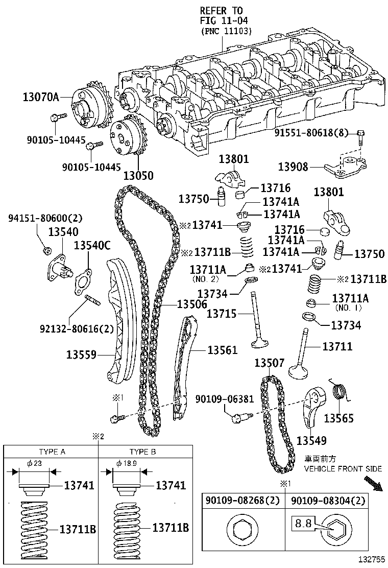 TOYOTA 13561-37040 - Chit lant de distributie allinparts.ro