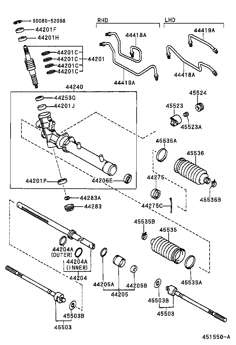 TOYOTA 45503-09130 - Articulatie axiala, cap de bara allinparts.ro