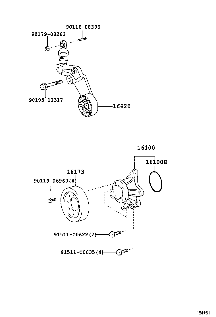 TOYOTA 16620-22031 - Rola ghidare / conducere, curea transmisie allinparts.ro
