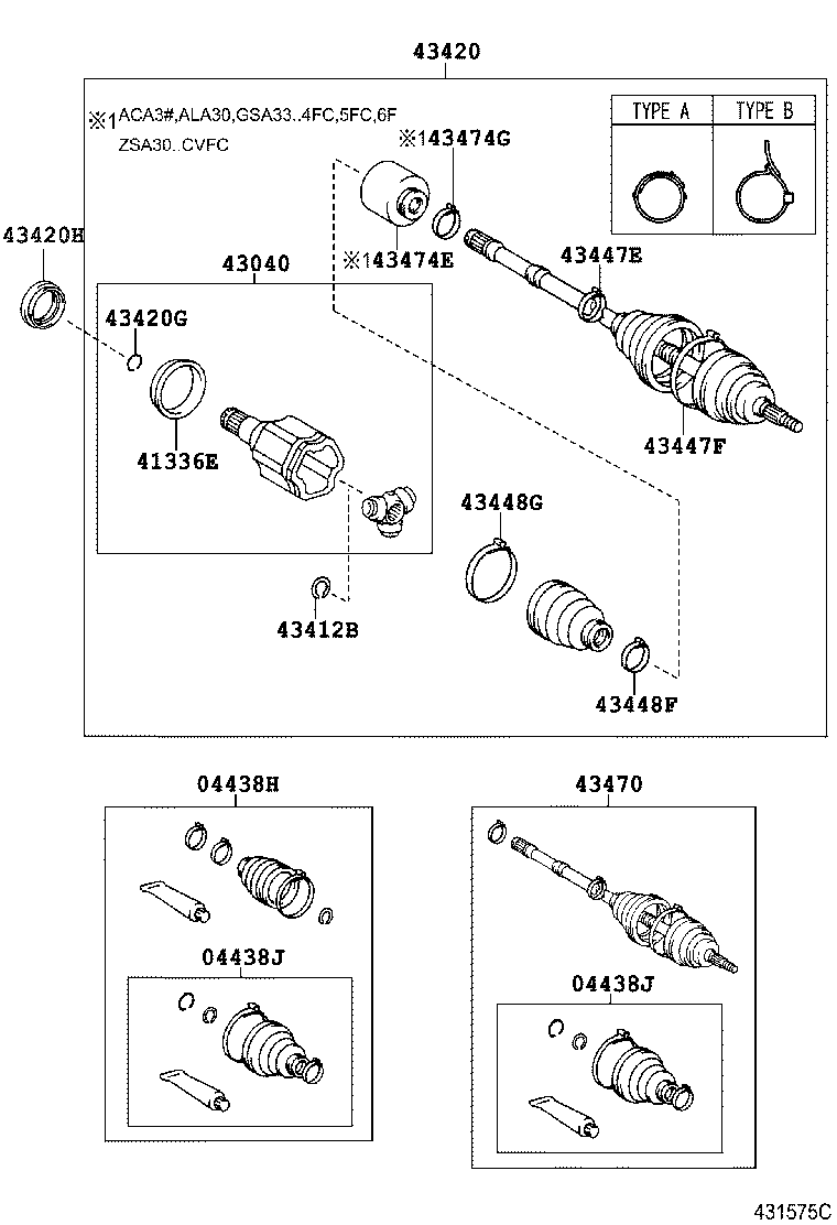 TOYOTA 4304028011 - Set articulatie, planetara allinparts.ro