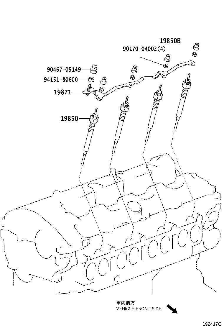TOYOTA 19850-26020 - Bujie incandescenta allinparts.ro