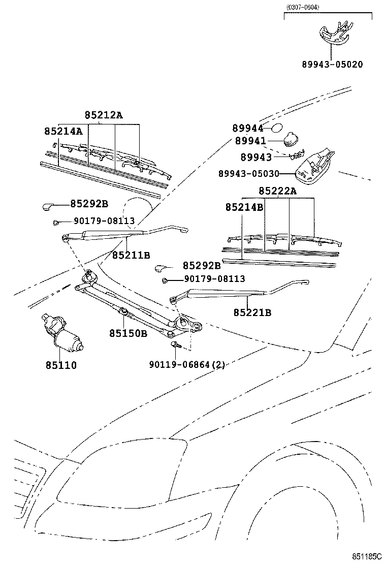TOYOTA 8522205120 - Lamela stergator allinparts.ro