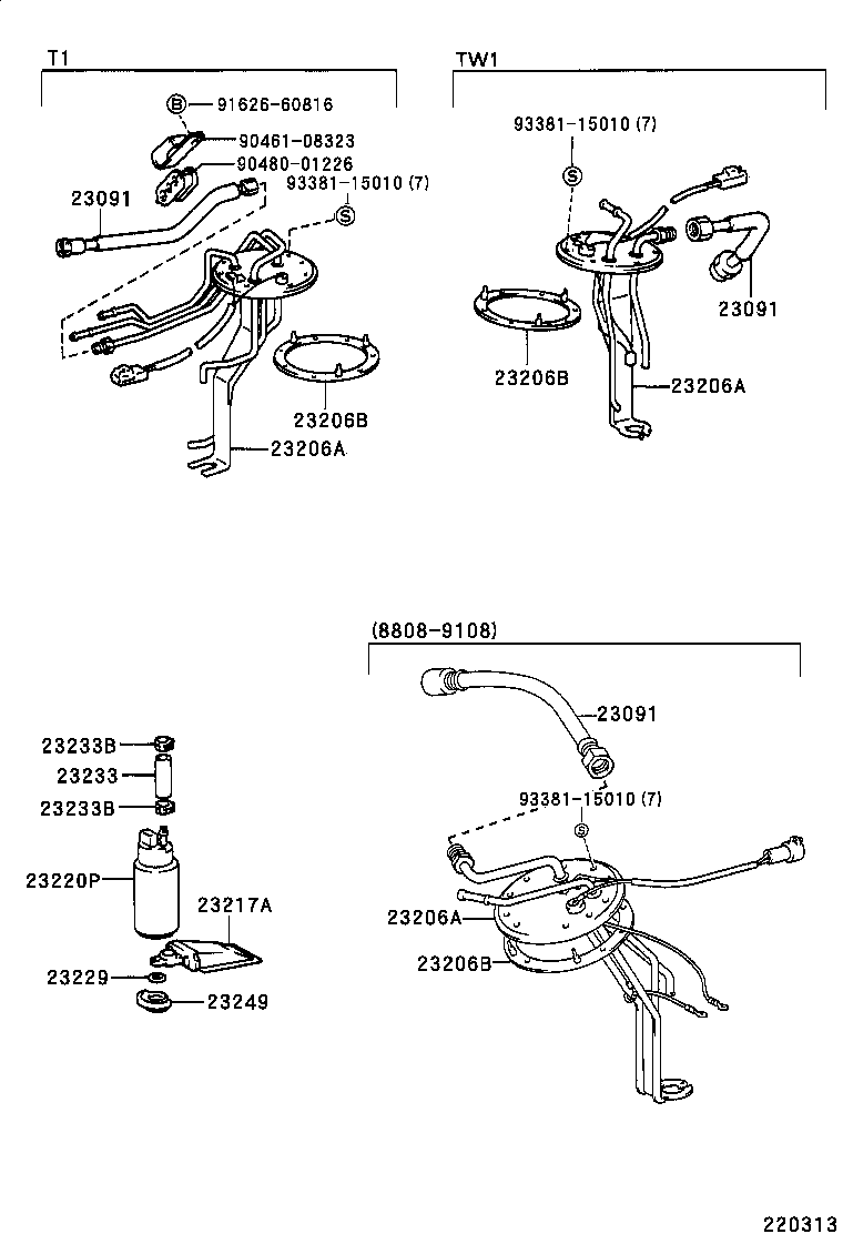 TOYOTA 23217-11020 - Pompa combustibil allinparts.ro