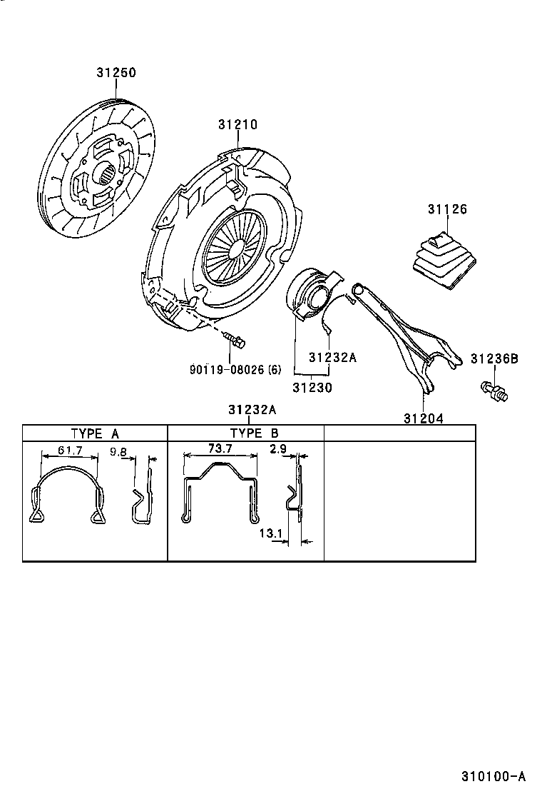 TOYOTA 31250-32101 - Disc ambreiaj allinparts.ro