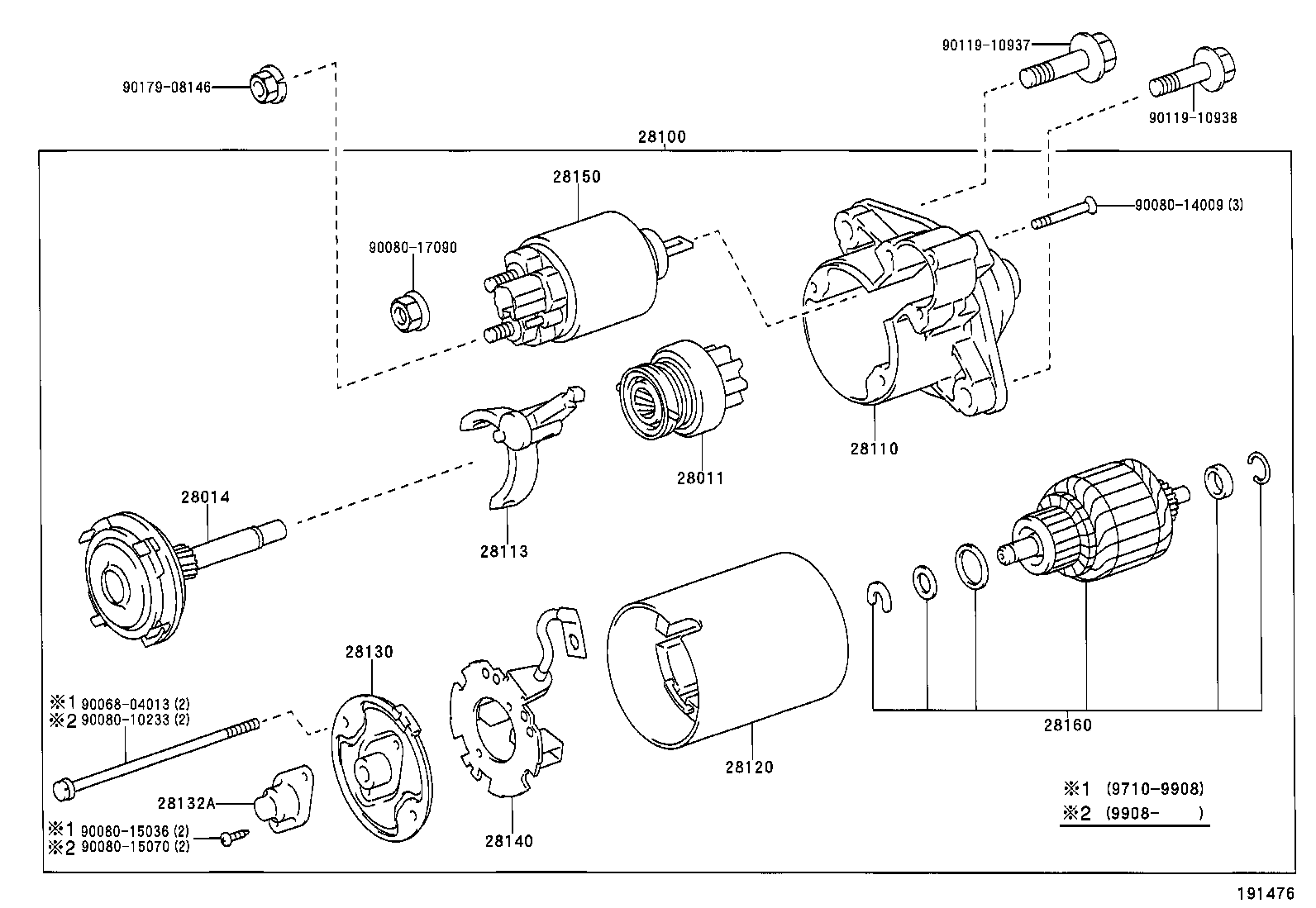 TOYOTA 28100-0B020 - Starter allinparts.ro