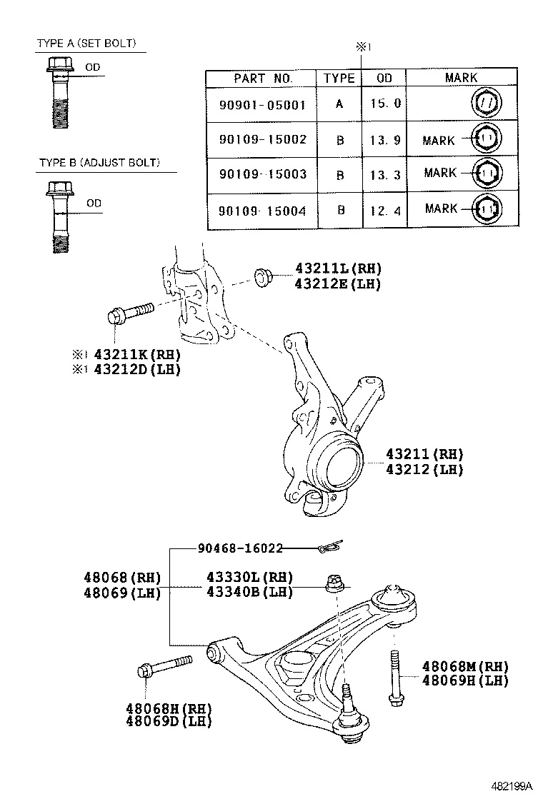 TOYOTA 48069-09041 - Brat, suspensie roata allinparts.ro