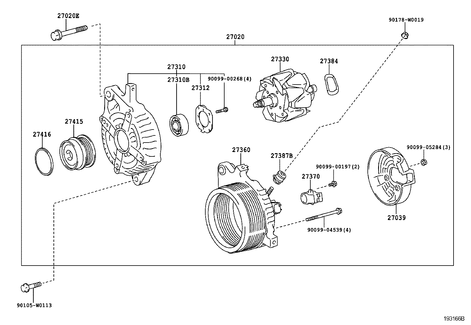 TOYOTA 27415-0Y020 - Fulie, alternator allinparts.ro