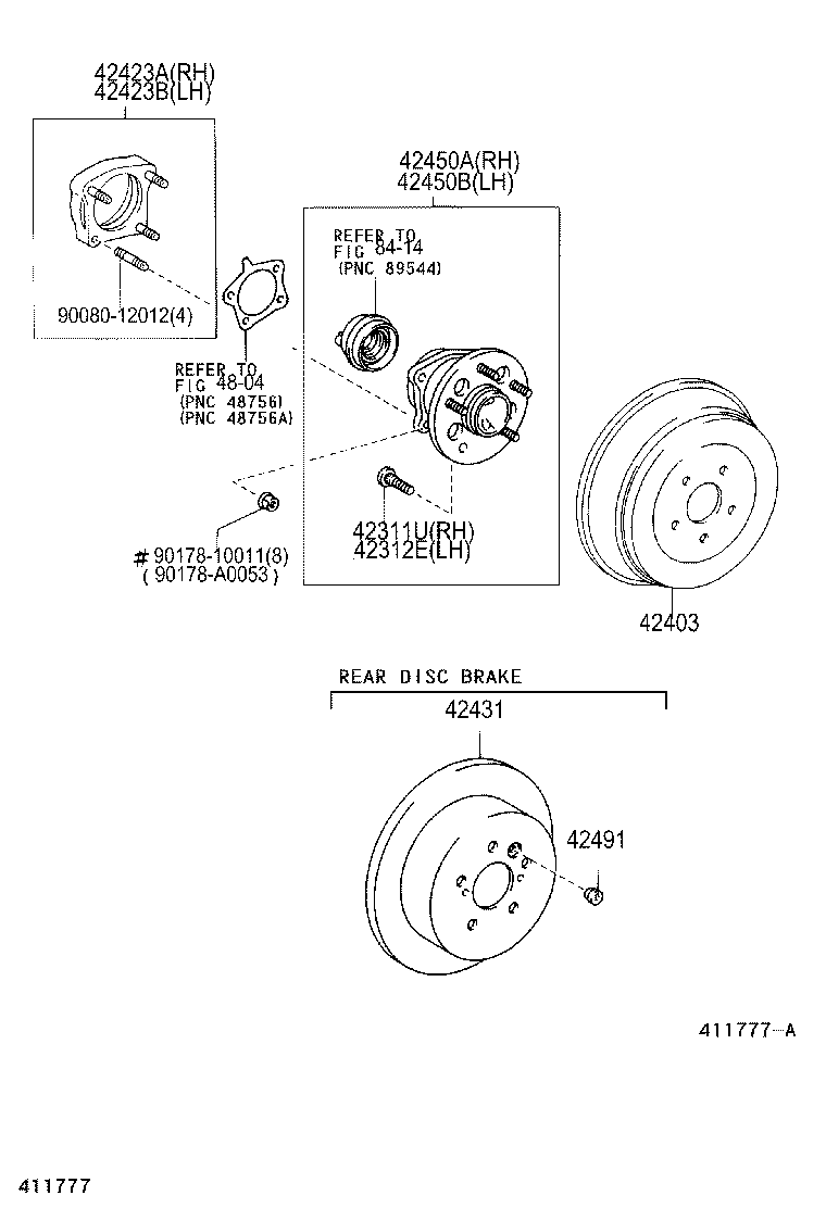 TOYOTA 42450-08020 - Set rulment roata allinparts.ro