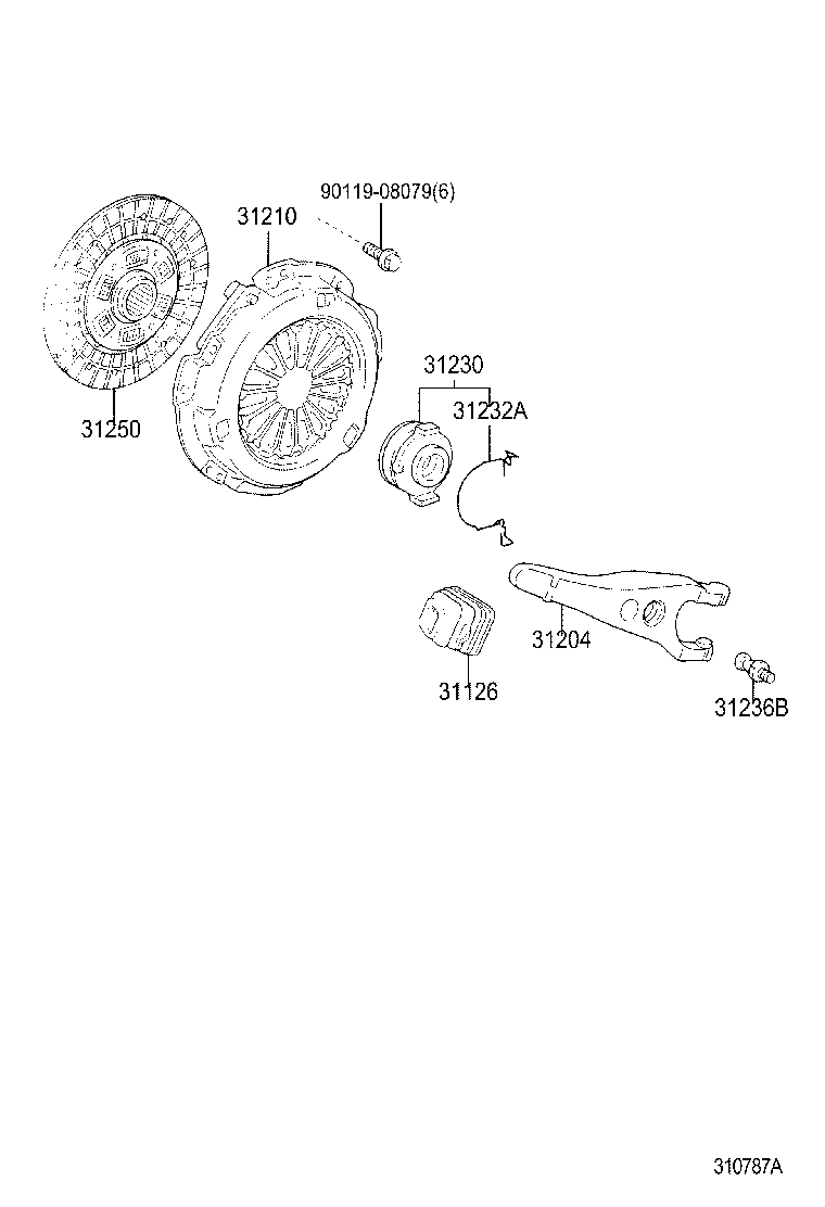 TOYOTA 31230-44020 - Rulment de presiune allinparts.ro