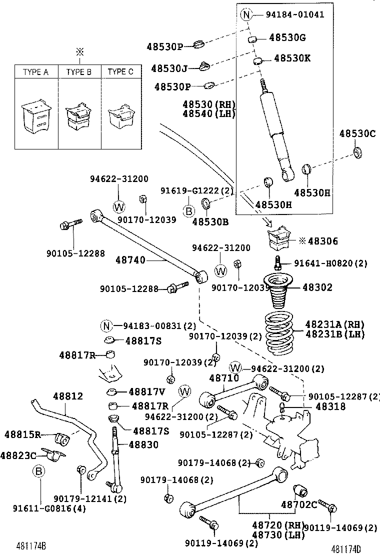 TOYOTA 4853169607 - Amortizor allinparts.ro