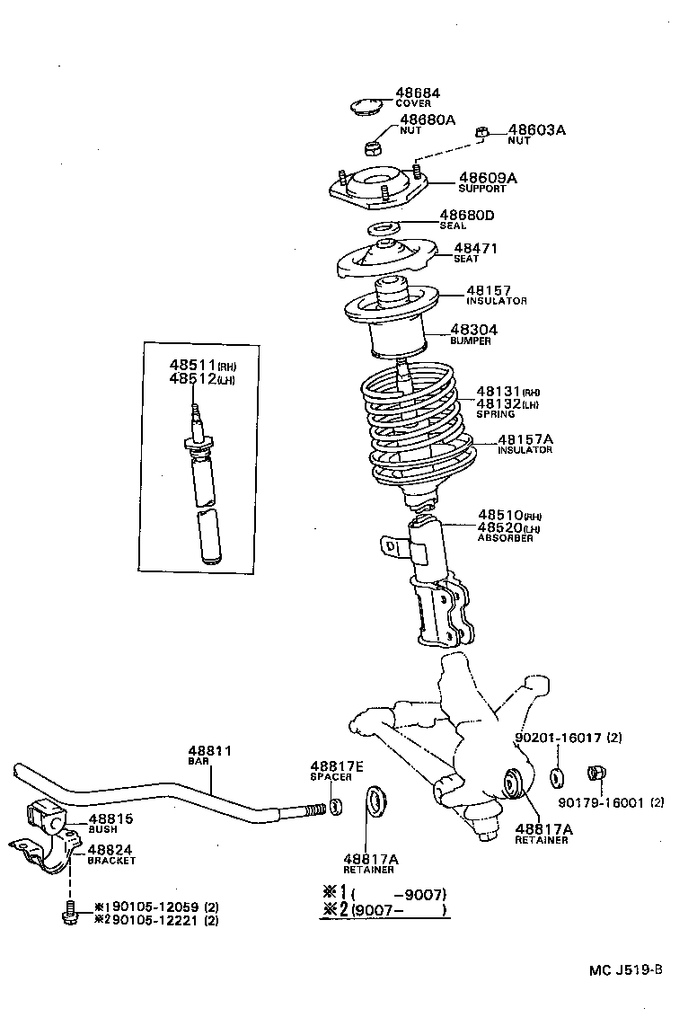TOYOTA 48511-32030 - Amortizor allinparts.ro