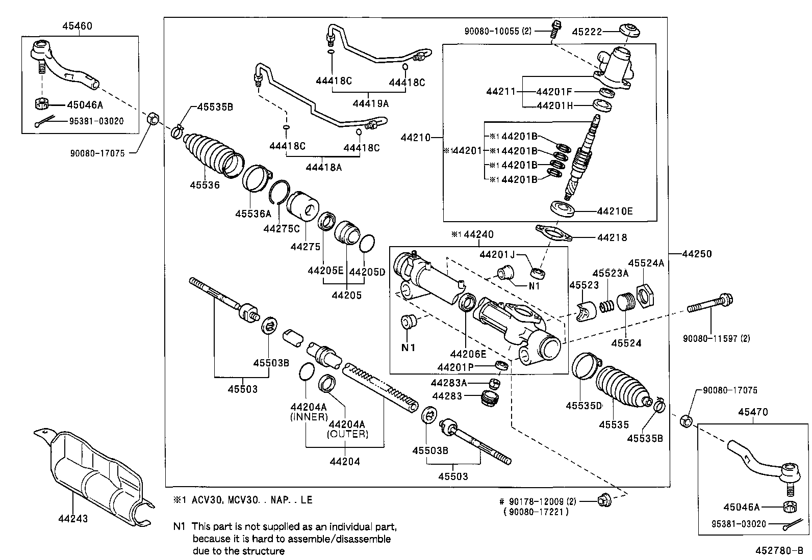 TOYOTA 45535-06030 - Ansamblu burduf, directie allinparts.ro