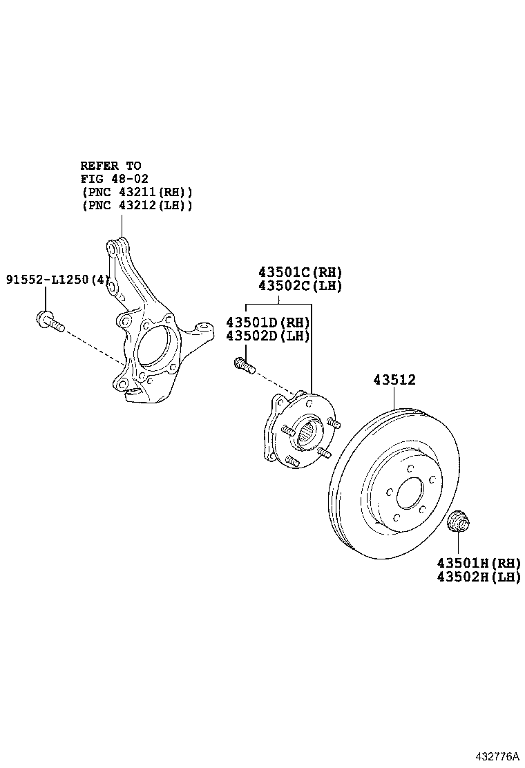 TOYOTA 43550-42020 - Set rulment roata allinparts.ro