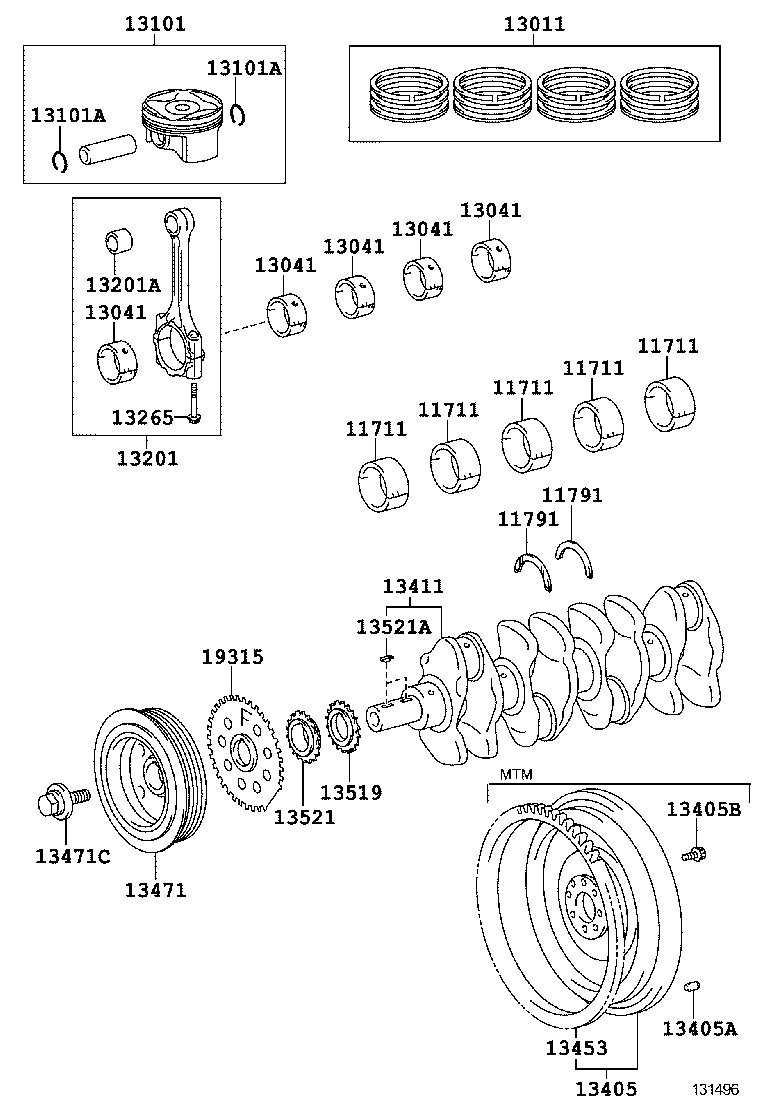 TOYOTA 13521-37010 - Chit lant de distributie allinparts.ro