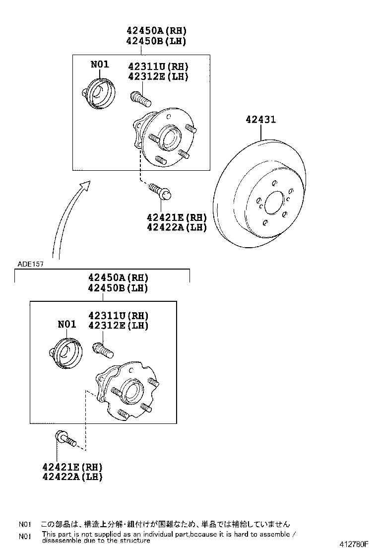 TOYOTA 4245002120 - Set rulment roata allinparts.ro