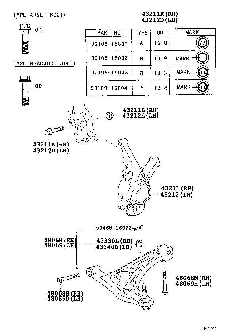 TOYOTA 48068-59145 - Brat, suspensie roata allinparts.ro
