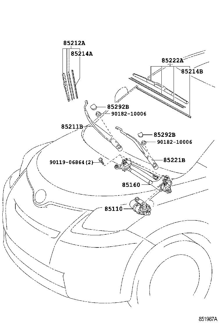 TOYOTA 85222-52180 - Lamela stergator allinparts.ro